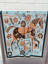 Load image into Gallery viewer, HORSE PRINT SCARF TURQUOISE