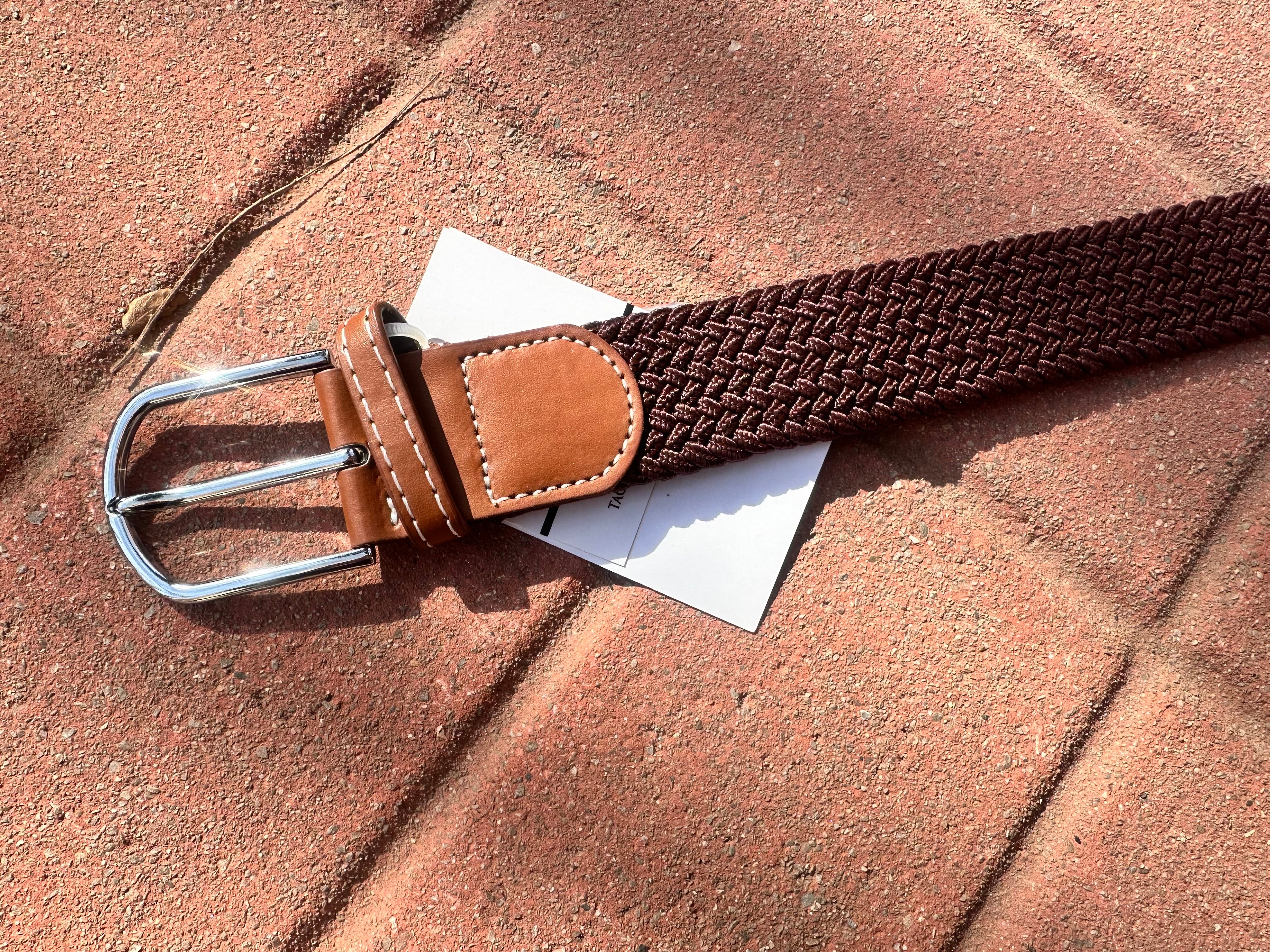 ELASTIC BRAID BELT Brown