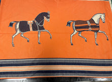 Load image into Gallery viewer, HORSE PRINT SCARF ORANGE &amp; BEIGE
