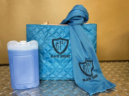 COOLER TOTE & COOLING TOWEL LIGHT BLUE