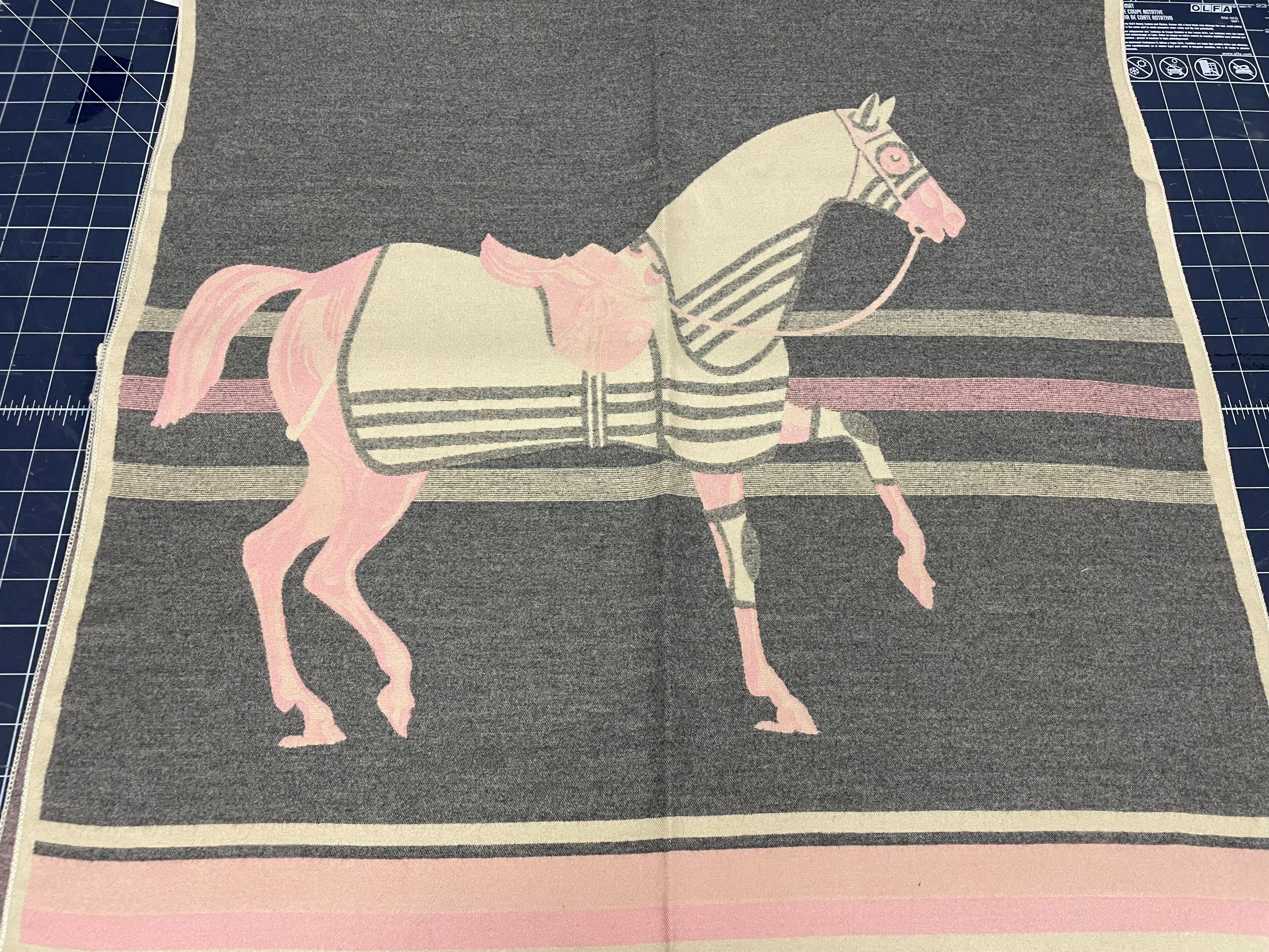 HORSE PRINT SCARF PINK GREY